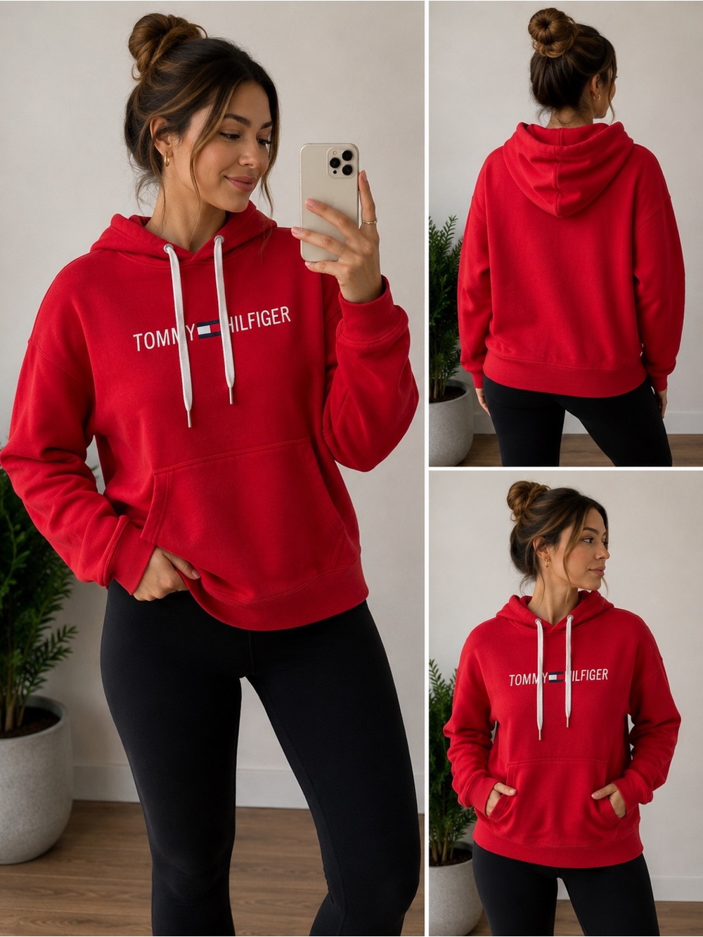 Tommy Hilfiger Red Logo Pullover Hoodie